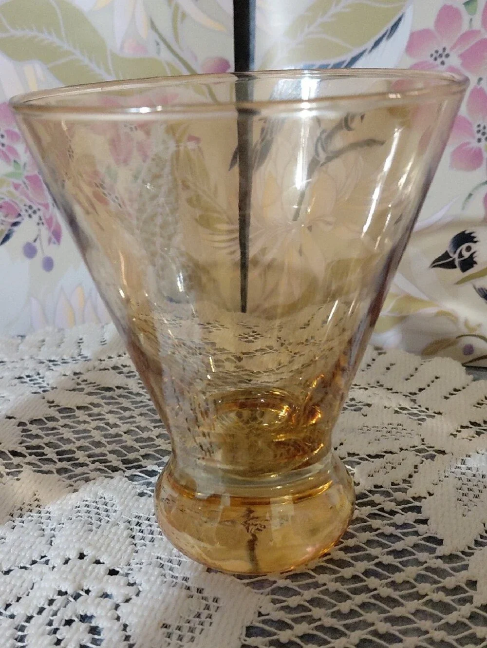 Amber Glass Dessert Cups - Set of 2